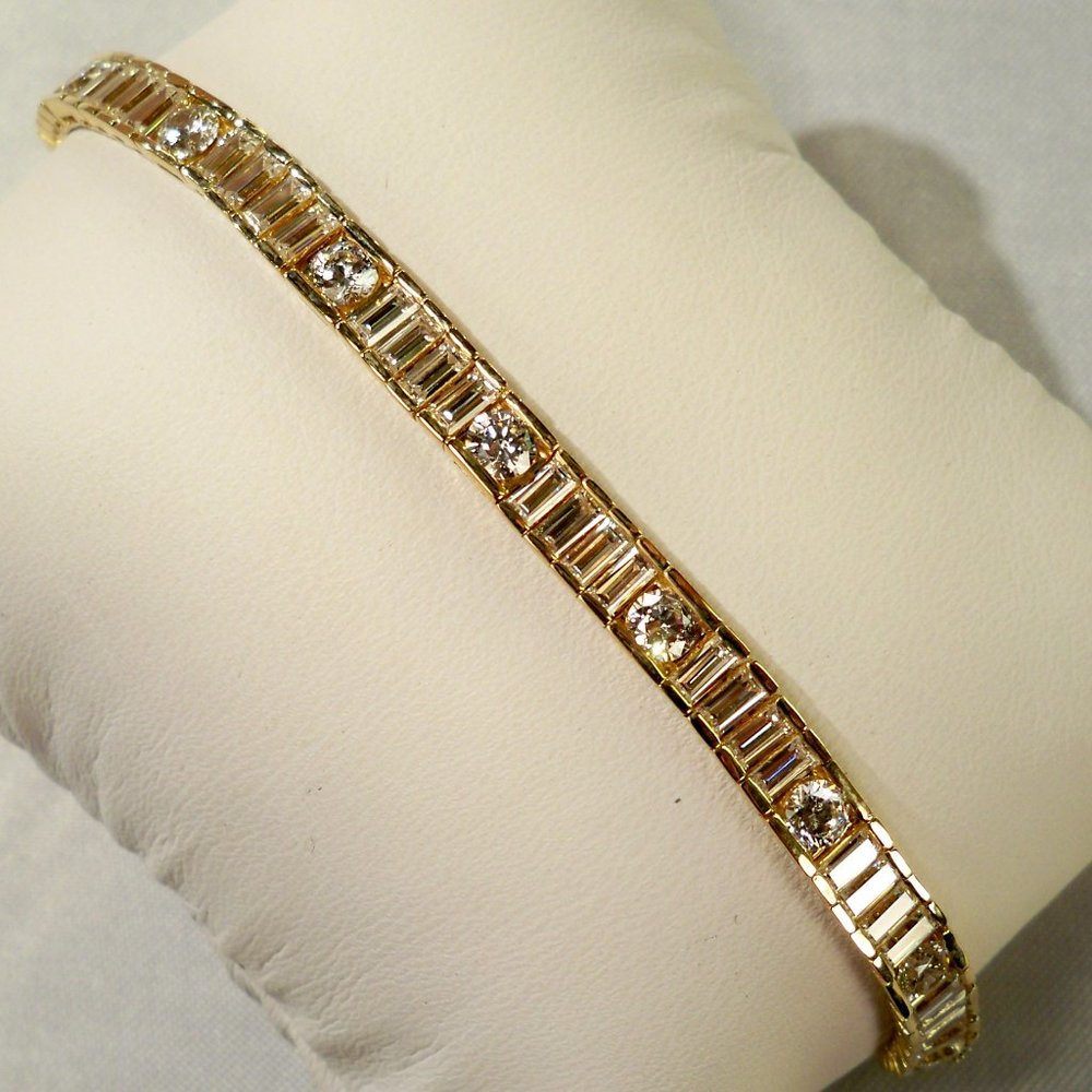 New Victoria Wieck Princess & Emerald Cut Cubic Zirconias Gold Bracelet